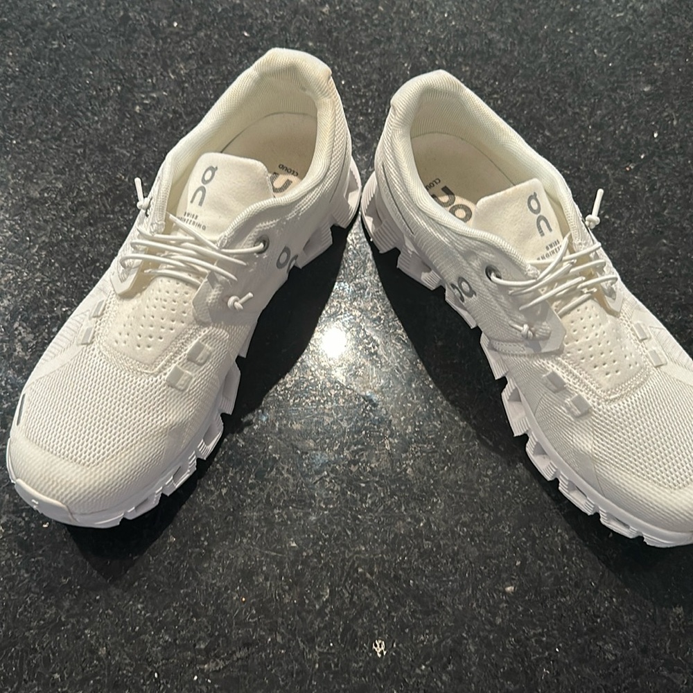 On white sneakers